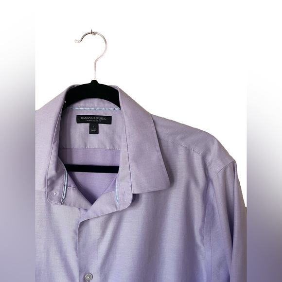 Banana Republic Mens Purple Dress Shirt - Picture 3 of 6